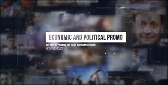 经济政治幻灯片宣传开场AE模板