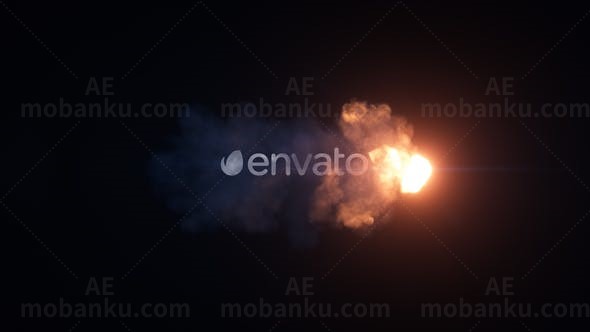 暗夜背景影视标题火焰点亮展示AE模板