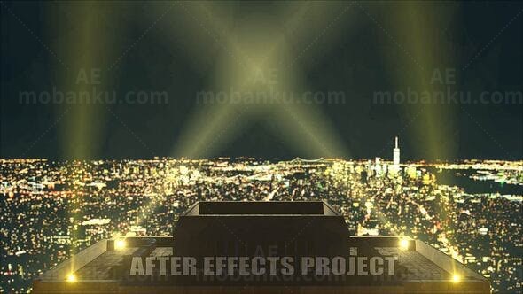 摩天大楼城市建筑夜景标志AE模板