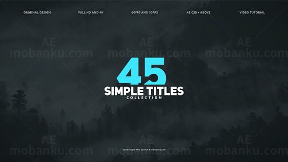 45个简洁动画标题AE模板