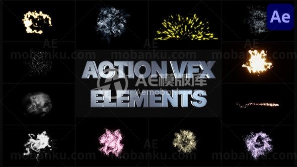 粒子动画特效元素包AE模板