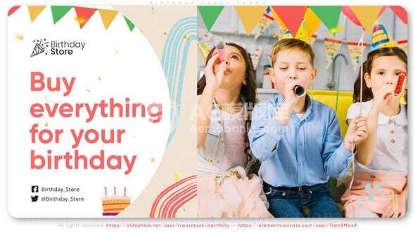 生日快乐主题商店产品宣传宣传AE模板