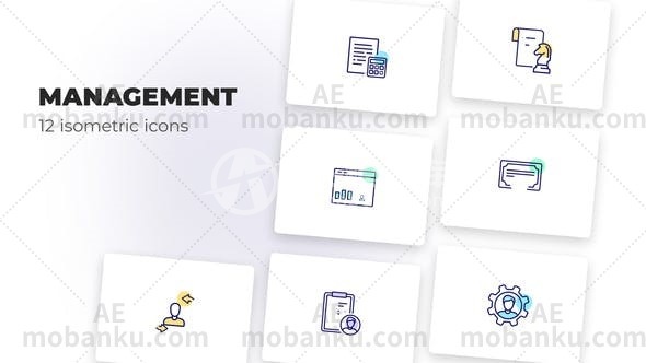 27080营销icon动画AE模板Management – Оutline Icons