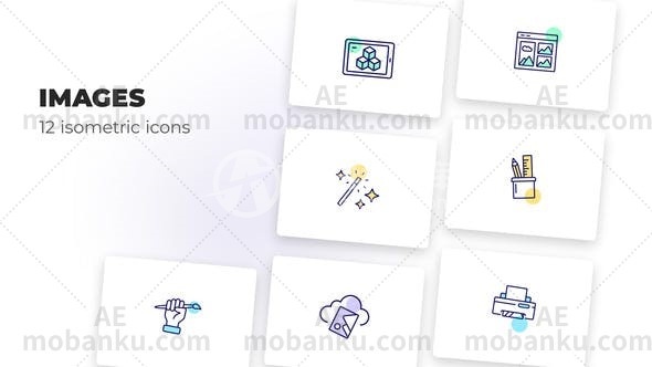 27087图像icon图标动画AE模板Images – Оutline Icons