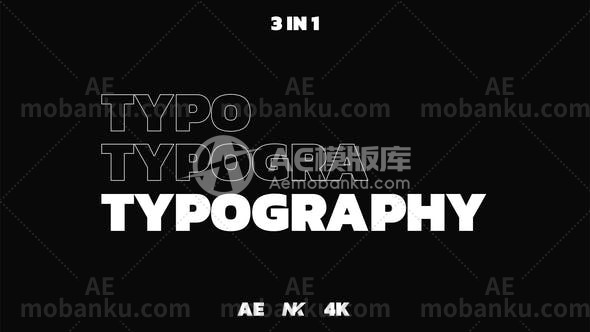 27141文字排版动画AE模板Typography