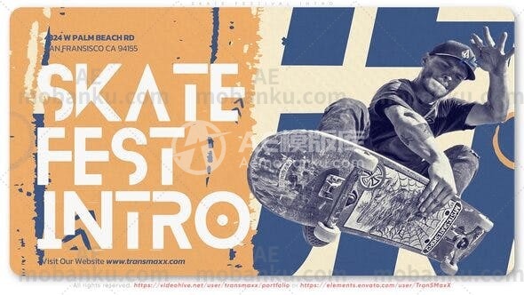 27215滑板节介绍AE模板Skate Festival Intro