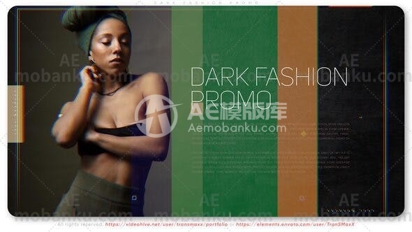 27510黑暗时尚促销动画AE模版Dark Fashion Promo