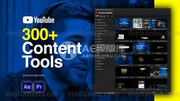 27518创意视频AE模版Youtube Content Tools