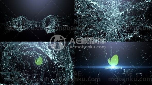 28611水花标志logo演绎动画AE模版Water Splash Logo Reveal 2